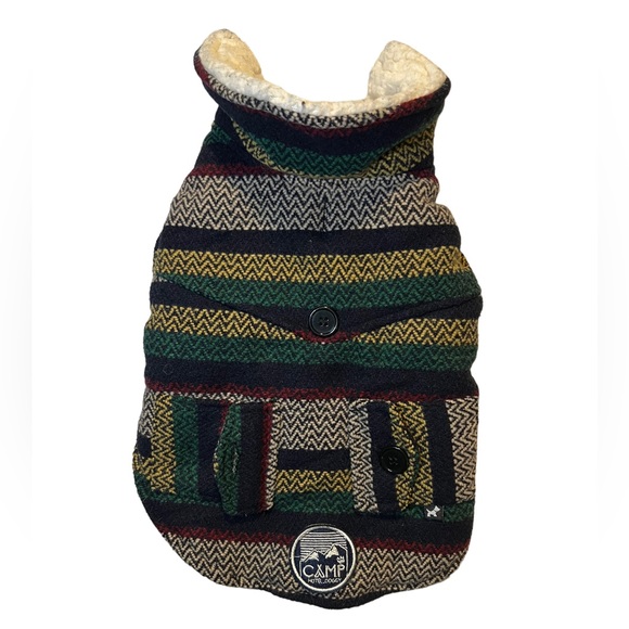🐾❤️👀 The CUTEST dog sweater / jacket. Colorful, so dang cute!! Very warm. XS - Picture 1 of 6
